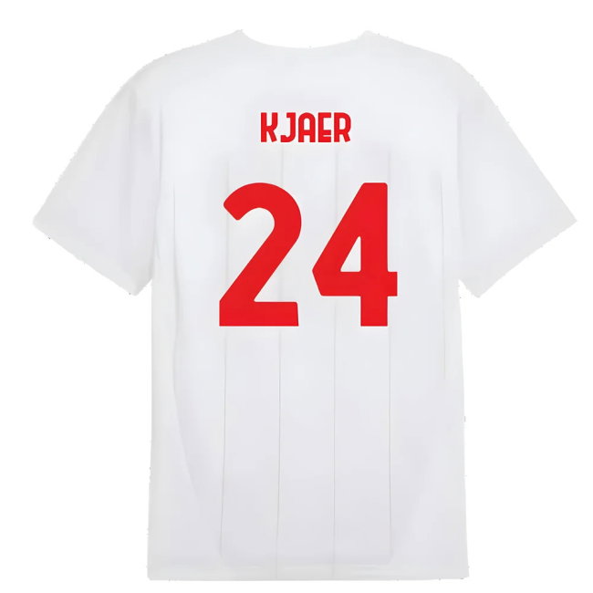 2024-2025 AC Milan Prematch SS Jersey (White) (Kjaer 24)