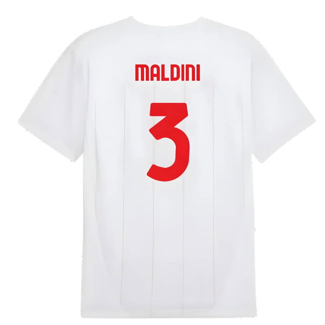2024-2025 AC Milan Prematch SS Jersey (White) (Maldini 3)