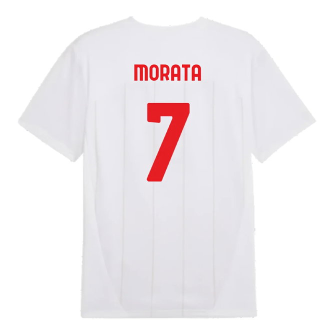 2024-2025 AC Milan Prematch SS Jersey (White) (Morata 7)