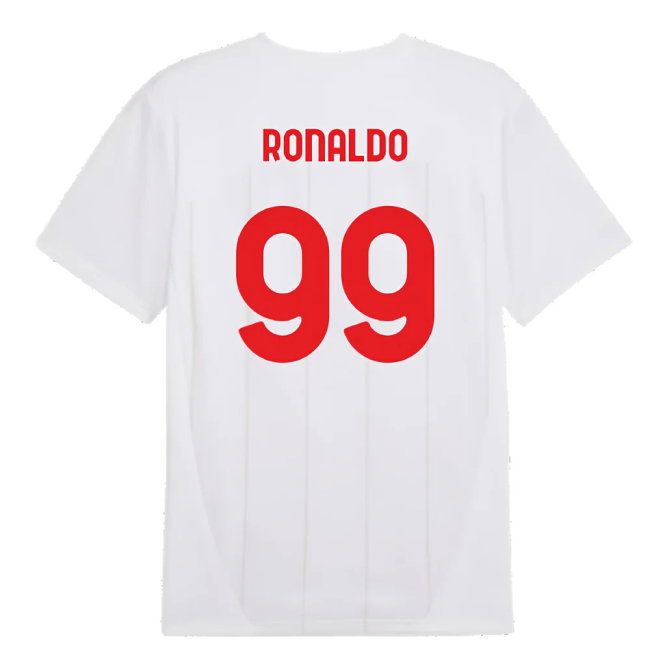 2024-2025 AC Milan Prematch SS Jersey (White) (Ronaldo 99)