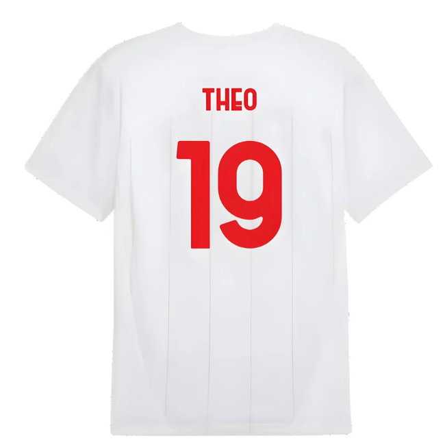 2024-2025 AC Milan Prematch SS Jersey (White) (Theo 19)