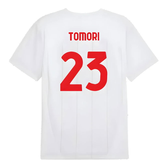 2024-2025 AC Milan Prematch SS Jersey (White) (Tomori 23)