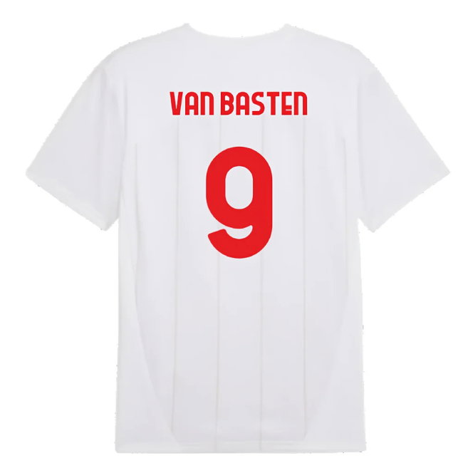 2024-2025 AC Milan Prematch SS Jersey (White) (Van Basten 9)
