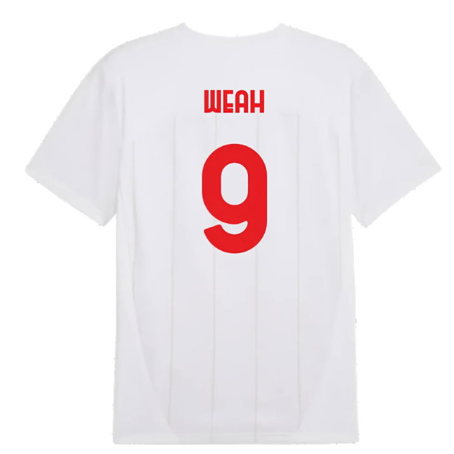 2024-2025 AC Milan Prematch SS Jersey (White) (Weah 9)