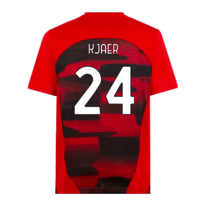 2024-2025 AC Milan Prematch SS Shirt (Red) (Kjaer 24)