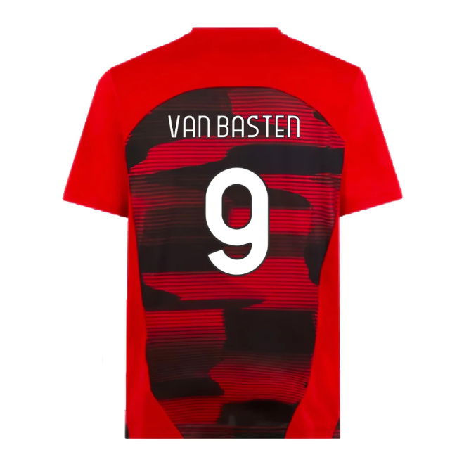 2024-2025 AC Milan Prematch SS Shirt (Red) (Van Basten 9)