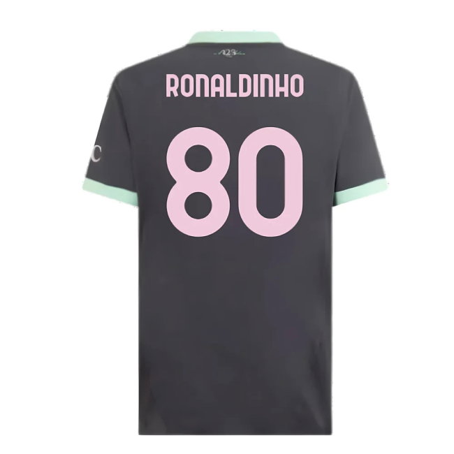 2024-2025 AC Milan Third Authentic Shirt (Ronaldinho 80)