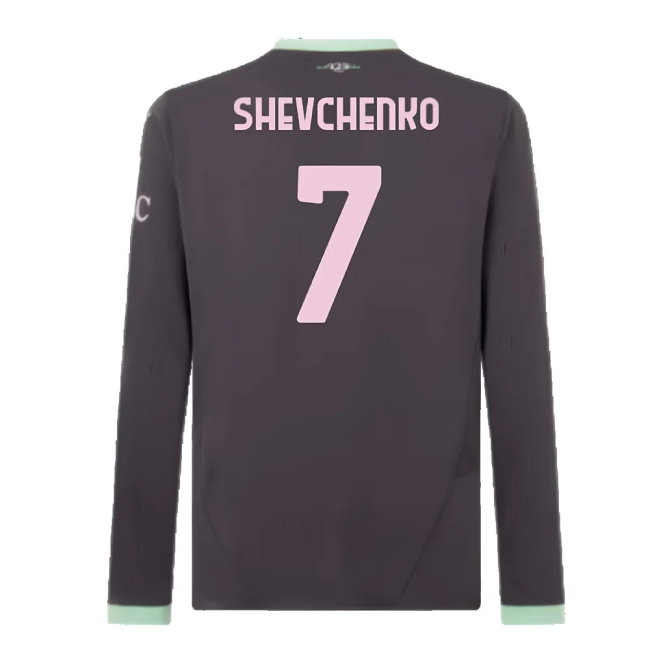 2024-2025 AC Milan Third Long Sleeve Shirt (Shevchenko 7)