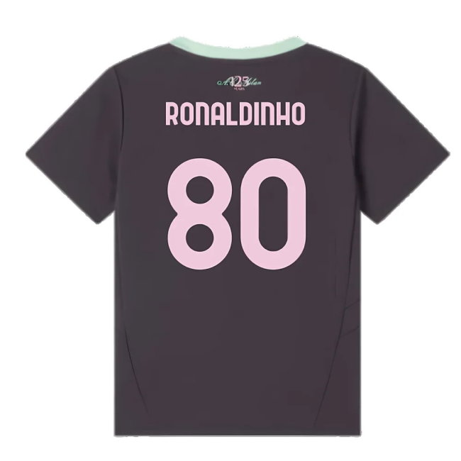 2024-2025 AC Milan Third Mini Kit (Ronaldinho 80)