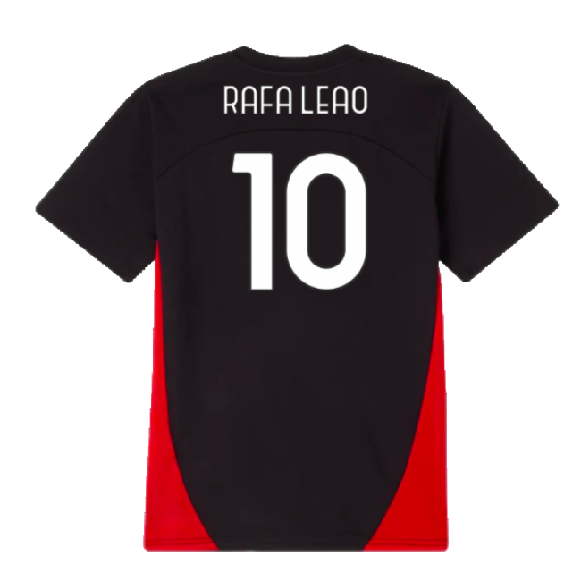 2024-2025 AC Milan Training Shirt (Black) - Kids (Rafa Leao 10)