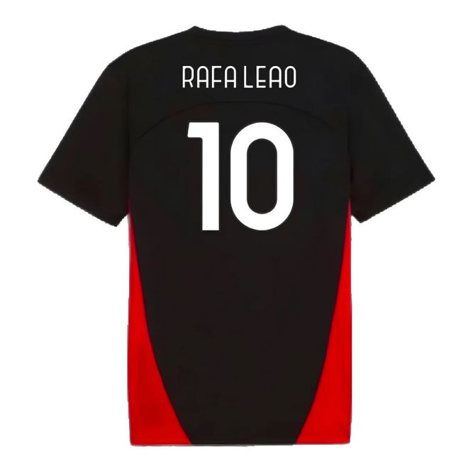 2024-2025 AC Milan Training Shirt (Black) (Rafa Leao 10)