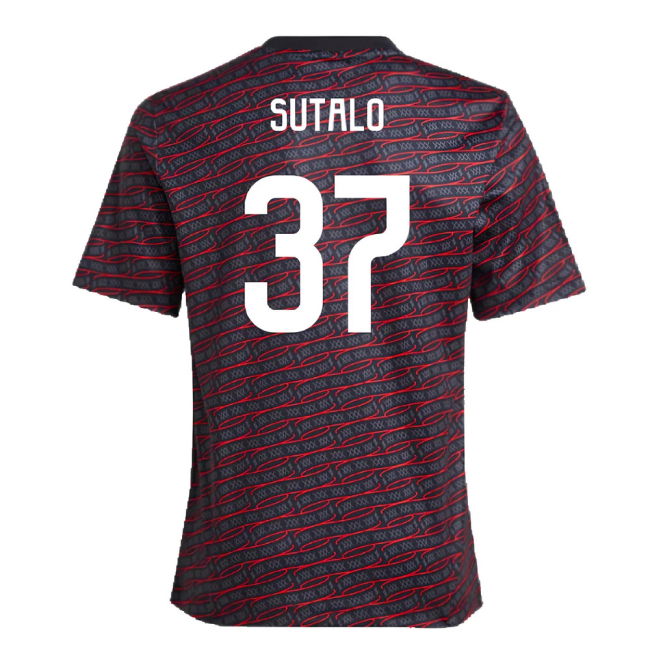 2024-2025 Ajax Pre Match Shirt (Black) - Kids (Sutalo 37)
