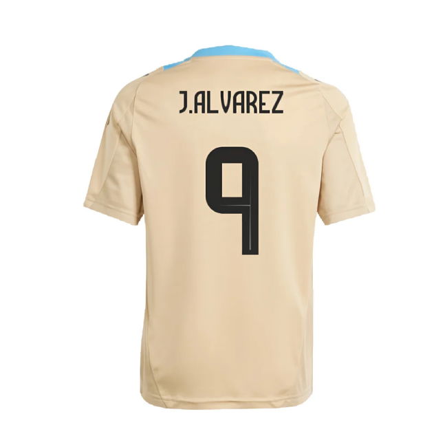 2024-2025 Argentina Training Jersey (Hazy Beige) (J.ALVAREZ 9)