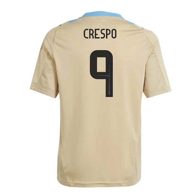 2024-2025 Argentina Training Jersey (Hazy Beige) - Kids (CRESPO 9)