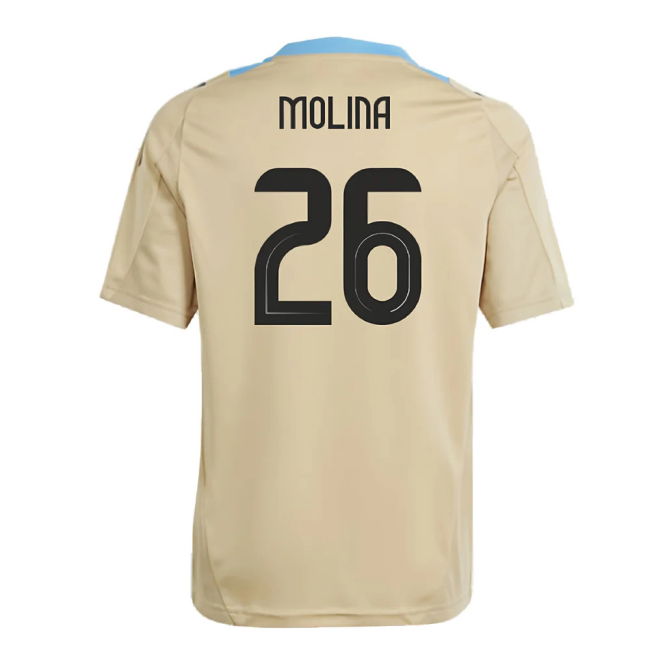 2024-2025 Argentina Training Jersey (Hazy Beige) - Kids (MOLINA 26)