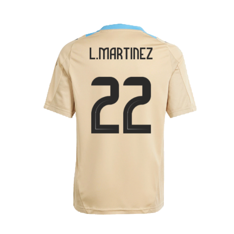 2024-2025 Argentina Training Jersey (Hazy Beige) (L.MARTINEZ 22)