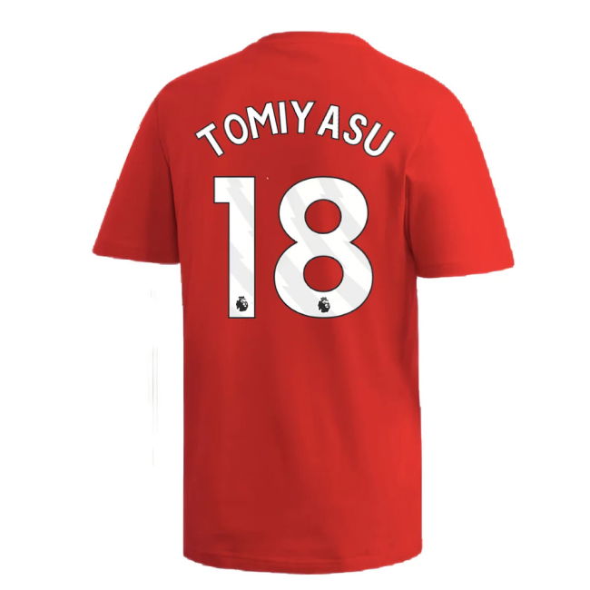 2024-2025 Arsenal DNA Graphic Tee (Red) (Tomiyasu 18)