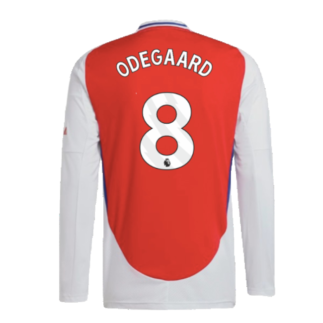 2024-2025 Arsenal Long Sleeve Home Shirt (Odegaard 8)