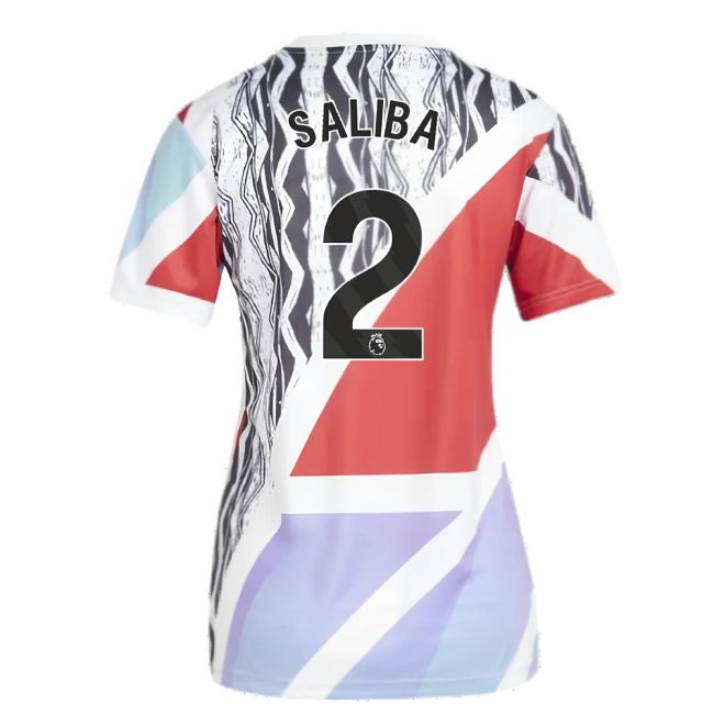 2024-2025 Arsenal Pre-Match Shirt (Scarlet) - Womens (Saliba 2)