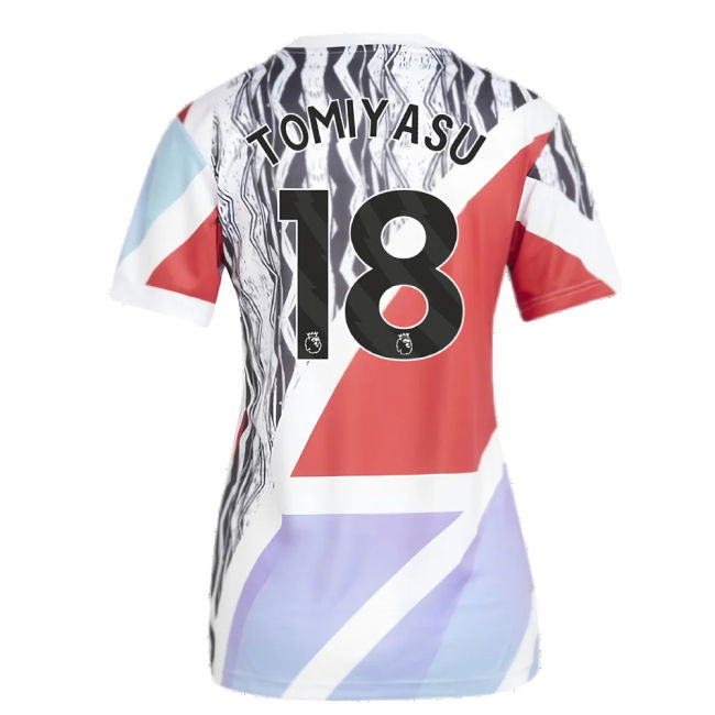 2024-2025 Arsenal Pre-Match Shirt (Scarlet) - Womens (Tomiyasu 18)