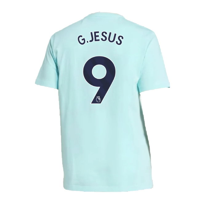 2024-2025 Arsenal Seasonal Tee (Clear Aqua) (G.Jesus 9)