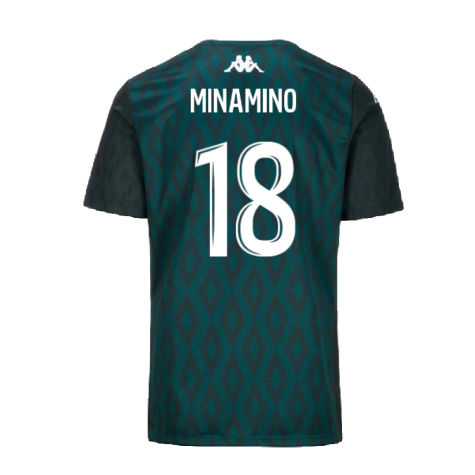 2024-2025 AS Monaco Pre-Match Shirt (Green) (Minamino 18)