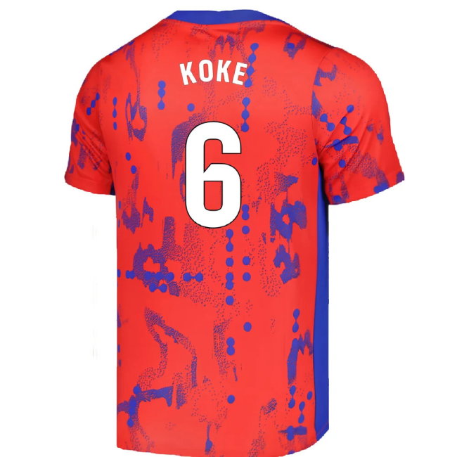 2024-2025 Atletico Madrid Dri-FIT Pre-Match Shirt (Red) (Koke 6)