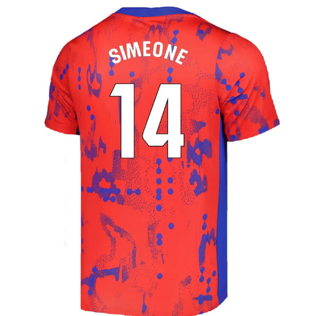 2024-2025 Atletico Madrid Dri-FIT Pre-Match Shirt (Red) (Simeone 14)