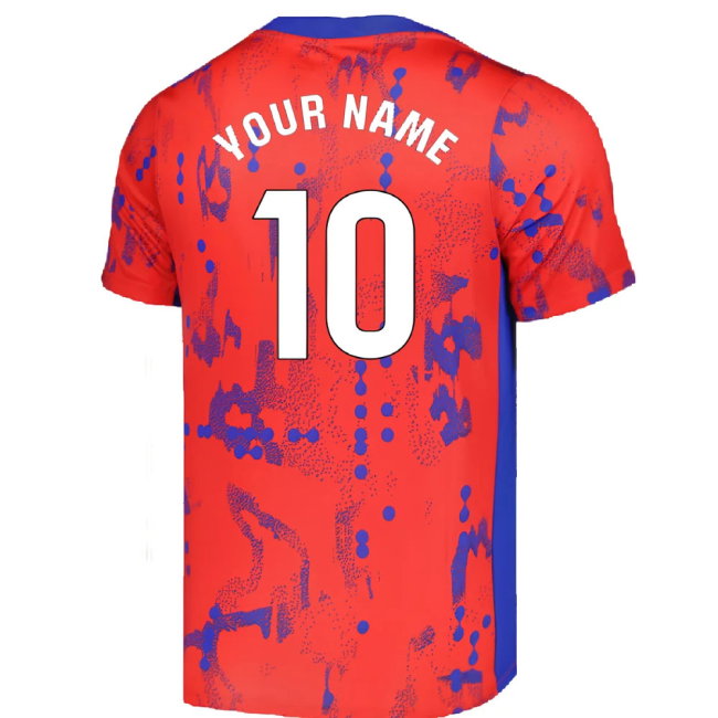 2024-2025 Atletico Madrid Dri-FIT Pre-Match Shirt (Red) (Your Name)