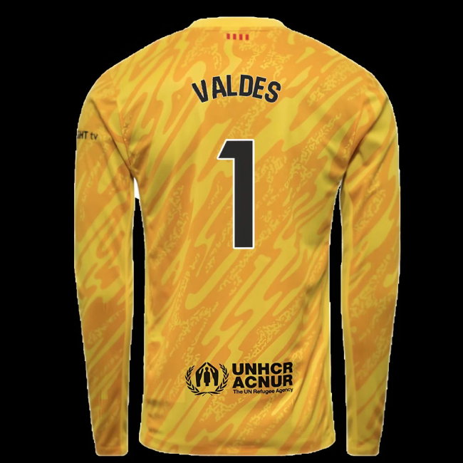 2024-2025 Barcelona Away Goalkeeper Shirt (Yellow) (Valdes 1)