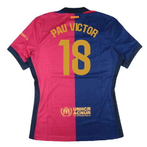 2024-2025 Barcelona Dri-Fit ADV Vapor Home Shirt (Womens) (Pau Victor 18)