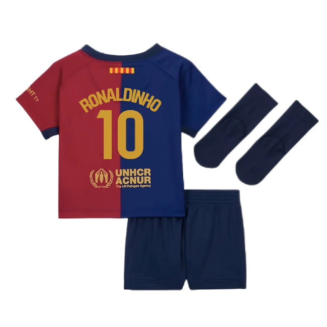 2024-2025 Barcelona Home Baby Kit (Ronaldinho 10)
