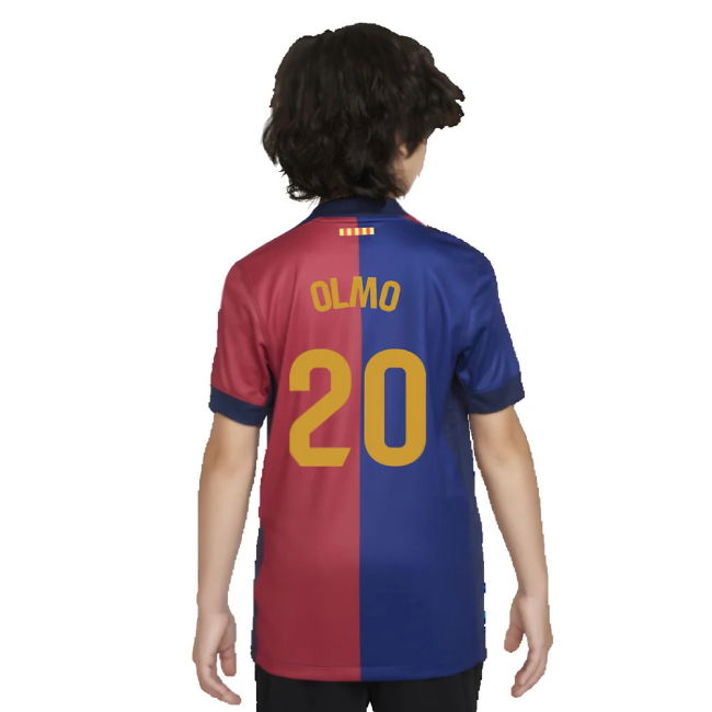 2024-2025 Barcelona Home Shirt (Sponsorless) - Kids (Olmo 20)