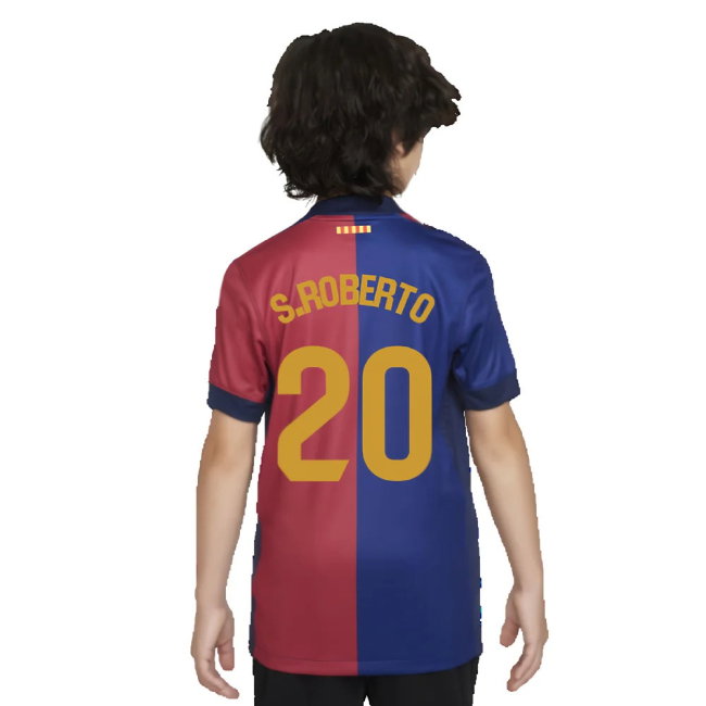 2024-2025 Barcelona Home Shirt (Sponsorless) - Kids (S.Roberto 20)