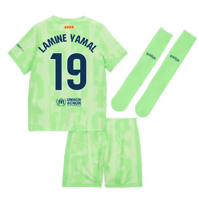 2024-2025 Barcelona Little Boys Third Mini Kit (Lamine Yamal 19)