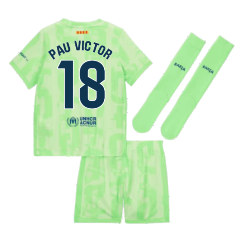 2024-2025 Barcelona Little Boys Third Mini Kit (Pau Victor 18)