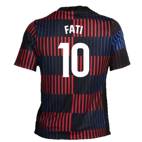 2024-2025 Barcelona Pre-Match Away Shirt (Navy) (Fati 10)