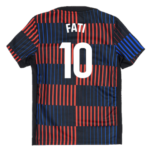2024-2025 Barcelona Pre-Match Away Shirt (Navy) - Kids (Fati 10)