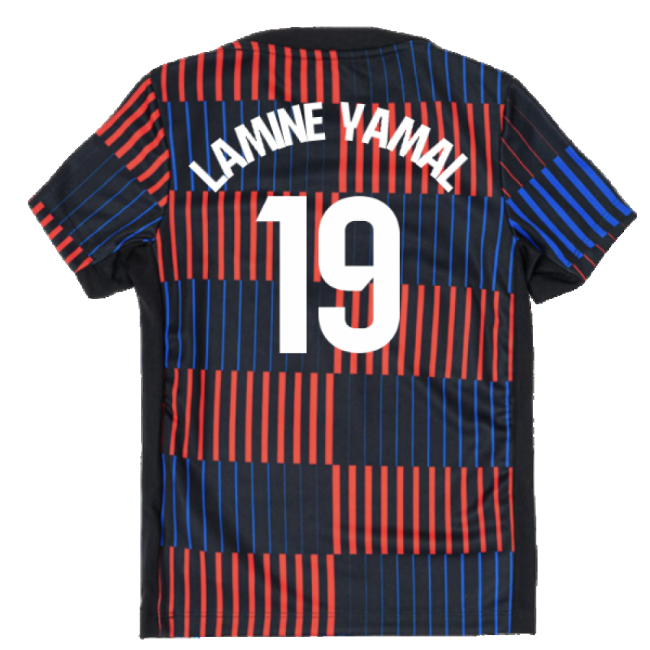 2024-2025 Barcelona Pre-Match Away Shirt (Navy) - Kids (Lamine Yamal 19)
