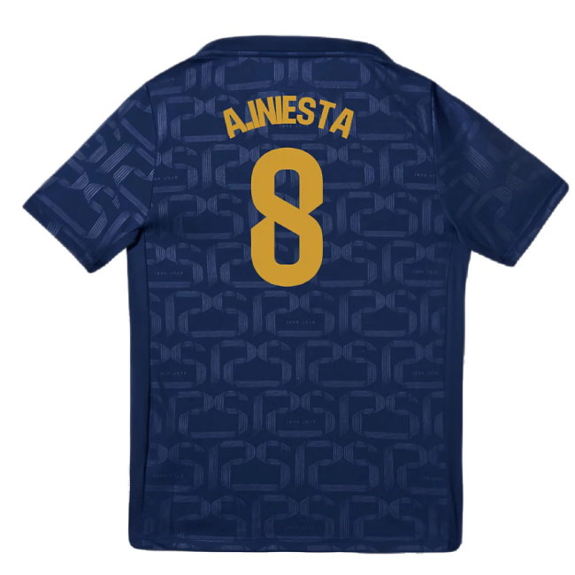 2024-2025 Barcelona Pre-Match Training Shirt (Navy) - Kids (A.Iniesta 8)