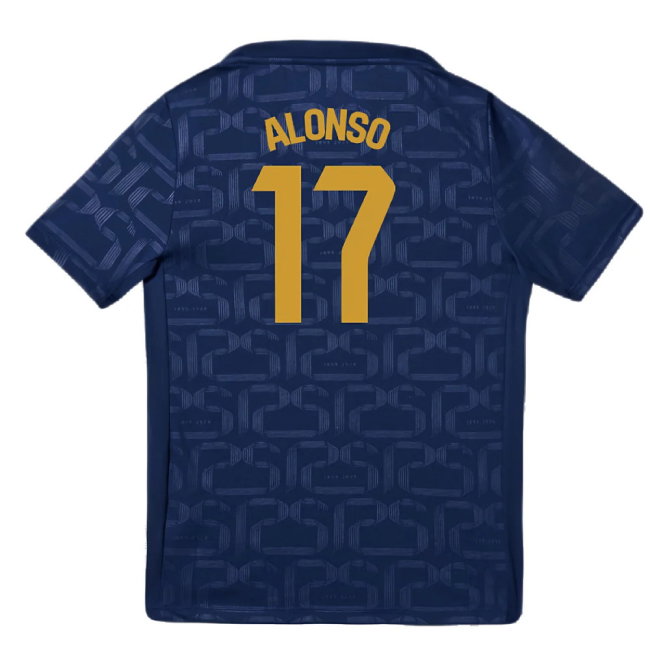 2024-2025 Barcelona Pre-Match Training Shirt (Navy) - Kids (Alonso 17)