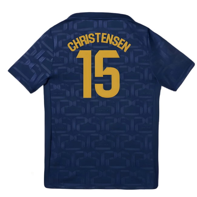 2024-2025 Barcelona Pre-Match Training Shirt (Navy) - Kids (Christensen 15)