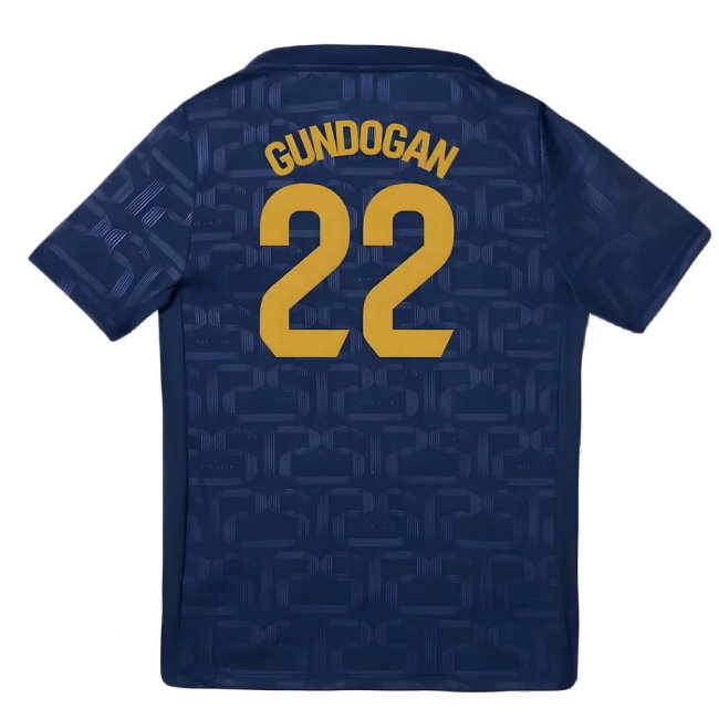 2024-2025 Barcelona Pre-Match Training Shirt (Navy) - Kids (Gundogan 22)