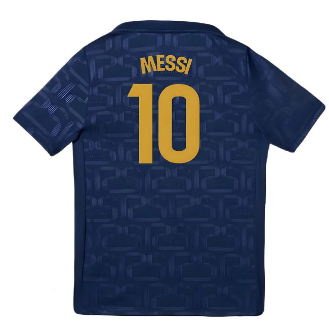 2024-2025 Barcelona Pre-Match Training Shirt (Navy) - Kids (Messi 10)