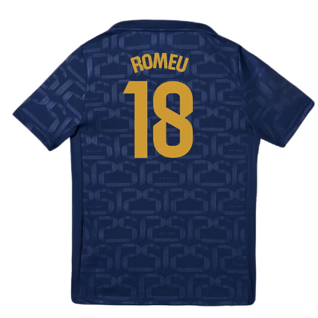 2024-2025 Barcelona Pre-Match Training Shirt (Navy) - Kids (Romeu 18)