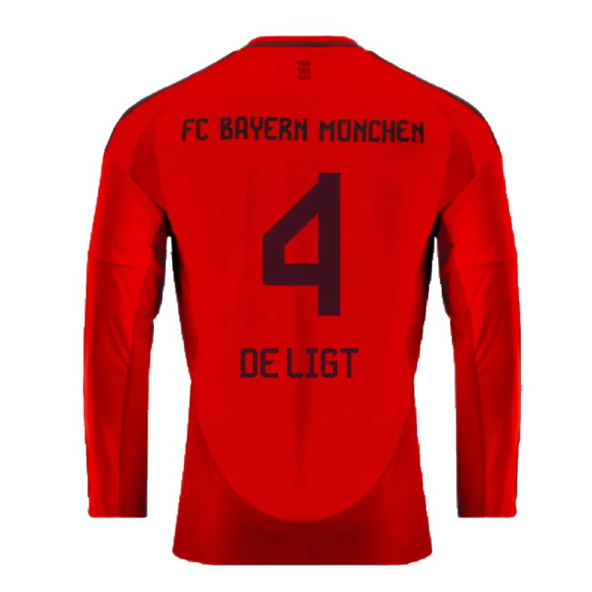 2024-2025 Bayern Munich Long Sleeve Home Shirt (De Ligt 4)