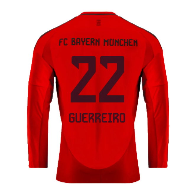 2024-2025 Bayern Munich Long Sleeve Home Shirt (Guerreiro 22)