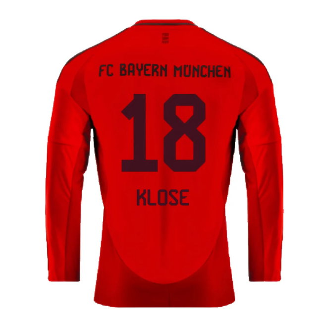2024-2025 Bayern Munich Long Sleeve Home Shirt (Klose 18)