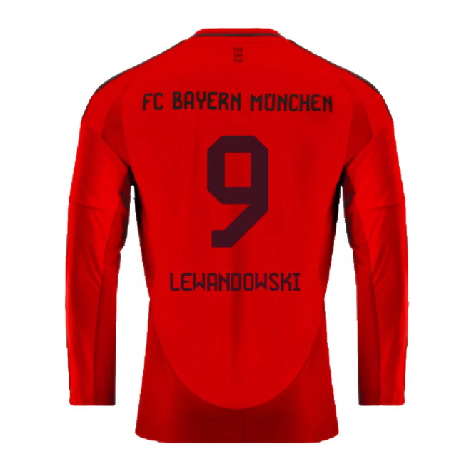 2024-2025 Bayern Munich Long Sleeve Home Shirt (Lewandowski 9)
