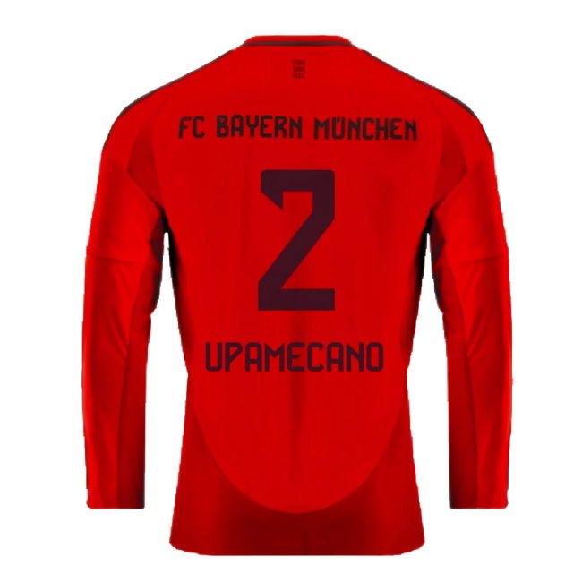 2024-2025 Bayern Munich Long Sleeve Home Shirt (Upamecano 2)